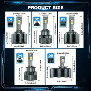 2pcs D1S D3S Headlight D2S D2R D4S D4R D5S LED Canbus Lamps Auto LED Lights Bulb for Car Lights 6000K Plug&Play, Without Battery