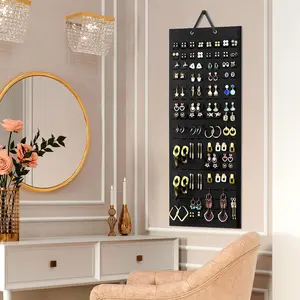 Hanging Earring Holder Organizer with 20 Hooks Women Earring Organizer Wall Earrings Hanger Pierced Earring Storage Felt Stud Earring Display 608 Holes Earrings