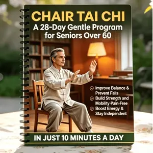 Chair Tai Chi Workbook for Seniors, 28-Day Gentle Progressive Training Plan, Joint-Friendly, Low Impact, Indoor/outdoor, Balance & Stability Boost