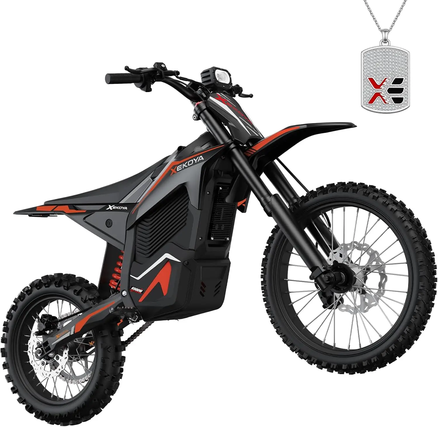 XEKOYA 6500W Adult Electric Dirt Bike, 60MPH Electric Motorcycle UL2272 60V 27Ah removable battery, 55-mile range, hydraulic suspension & brakes, 17/14 in fat tires, teens 13+ and adults