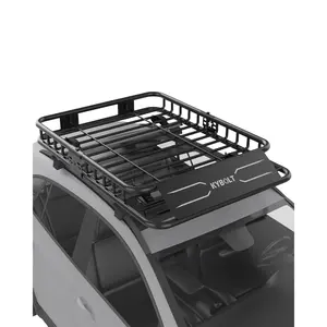 GARVEE Spider 49"x36"x5" Roof Rack Basket with Extension, Black Universal Rooftop Cargo Carrier for SUV and Cars, Durable Car Top Luggage Holder for Extra Storage
