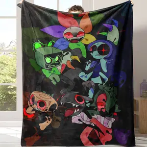 Dandy's World Twisted Characters Throw Blanket | Viral Horror Art Print,Ultra Soft Flannel Blanket for Home, Perfect Gift for Dandy's World Fans, Warm All-Season Blanket Must-Have Cozy Blanket for Roblox Gamers, Ideal Birthday/Christmas Gift