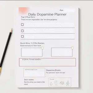 Daily Dopamine Planner for ADHD - Quick 5-min Tasks & Dopamine-boosting Hacks for Managing Symptoms Effectively