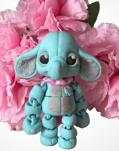 3D Printed Valentine Elephant Fidgit Articulated Flexi