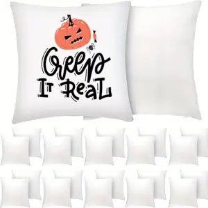 4/8 Pcs Sublimation Blank Pillow Covers, 16x16/18x18 Inches, Polyester, DIY Heat Transfer, Sofa Bed Decor, No Insert Included