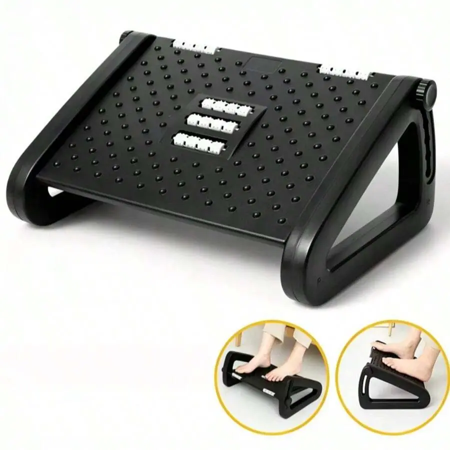 1pc Adjustable Height Ergonomic Rocking Office Footrest Massager - Relieves Fatigue, Suitable for Office/Living Room, Ideal Holiday Gift for Leaders
