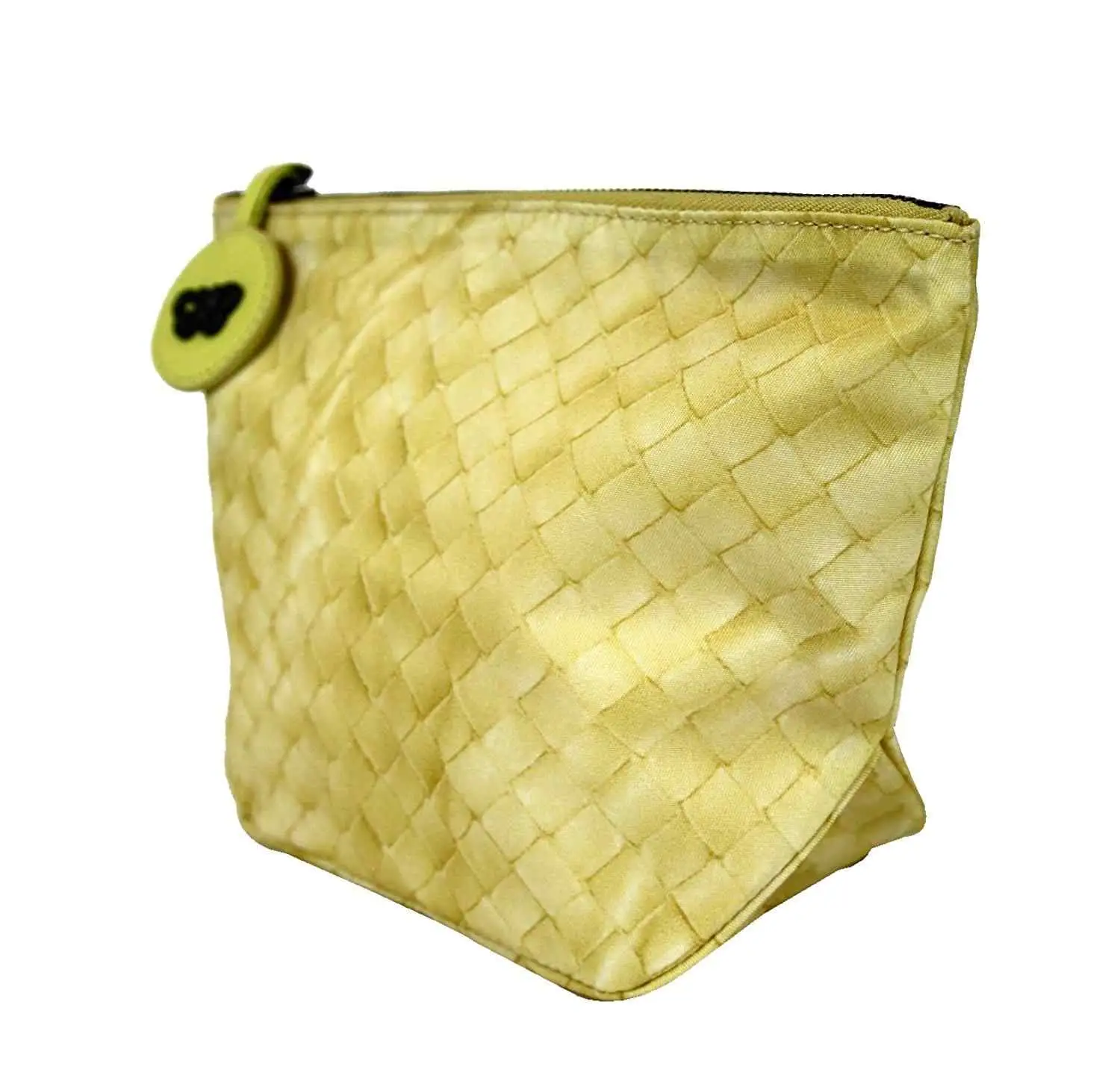 Pre-owned Bottega Veneta Nylon Cosmetic Bag Intrecciolusion Yellow