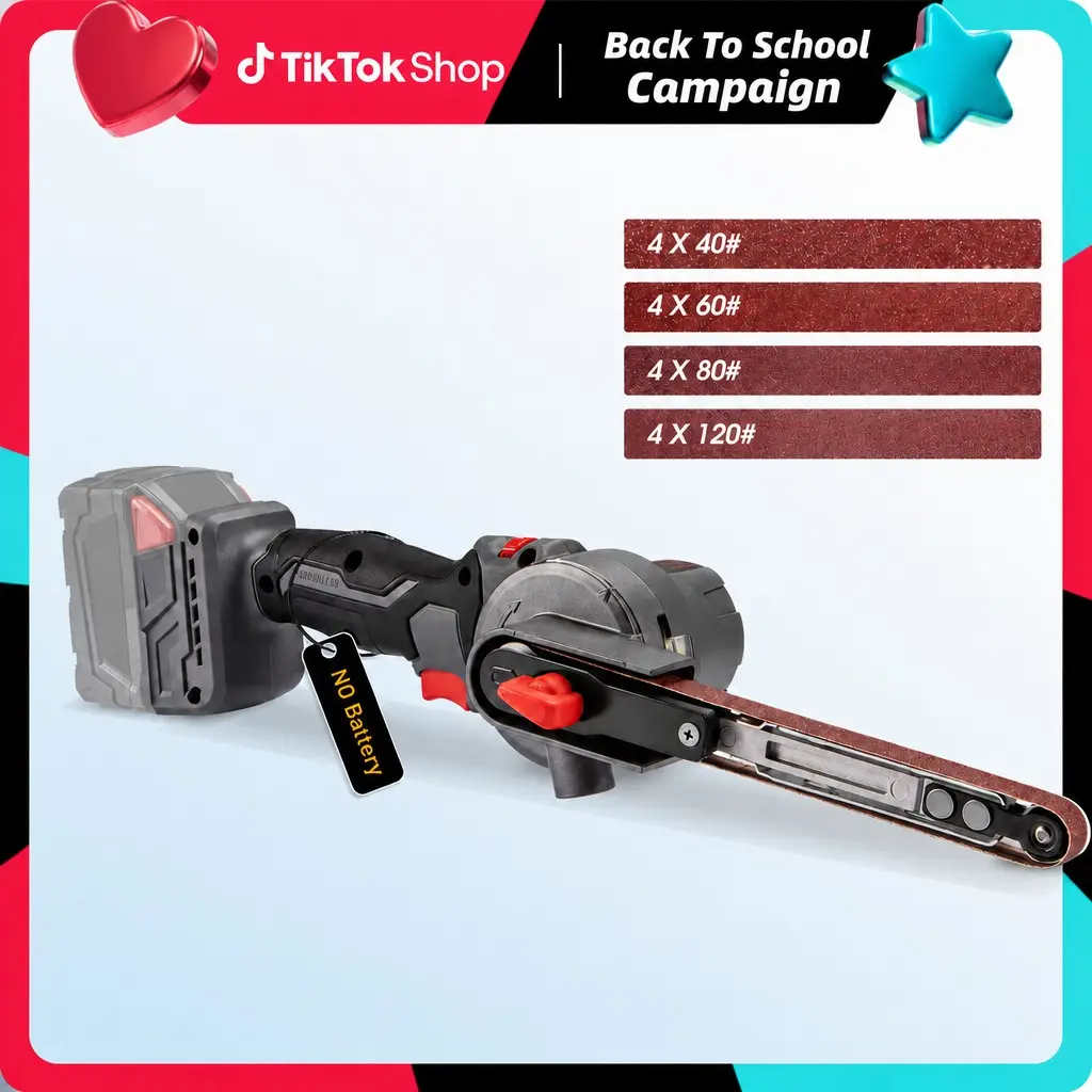 【NO BATTERY】Mini Cordless Precision Belt Sander - Brushless Electric Tool, 6-Speed Adjustable, 100° Pivoting Arm, 2067 ft/min Performance, Compatible with Milwaukee M18 Batteries, Ideal for Metal Polishing & Detailed DIY Tasks