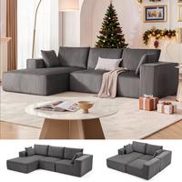 Grey-Left Facing Chaise