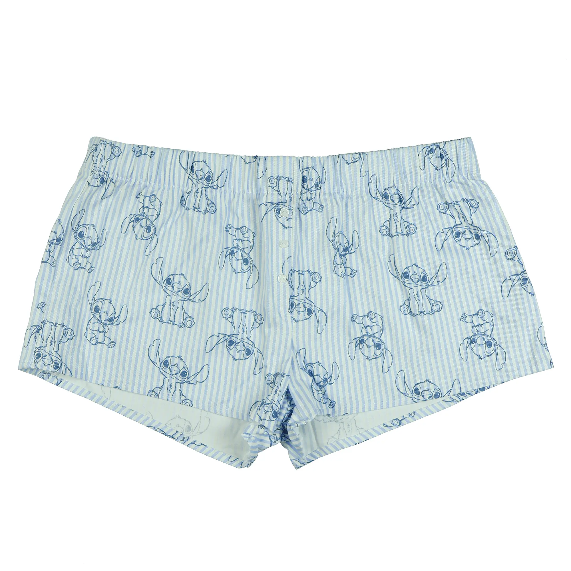 Women's Disney Stitch Oversized Lightweight Micro Boxer Shorts - Everyday Style Nightwear Sleep Pajama Bottoms for Juniors, Elastic