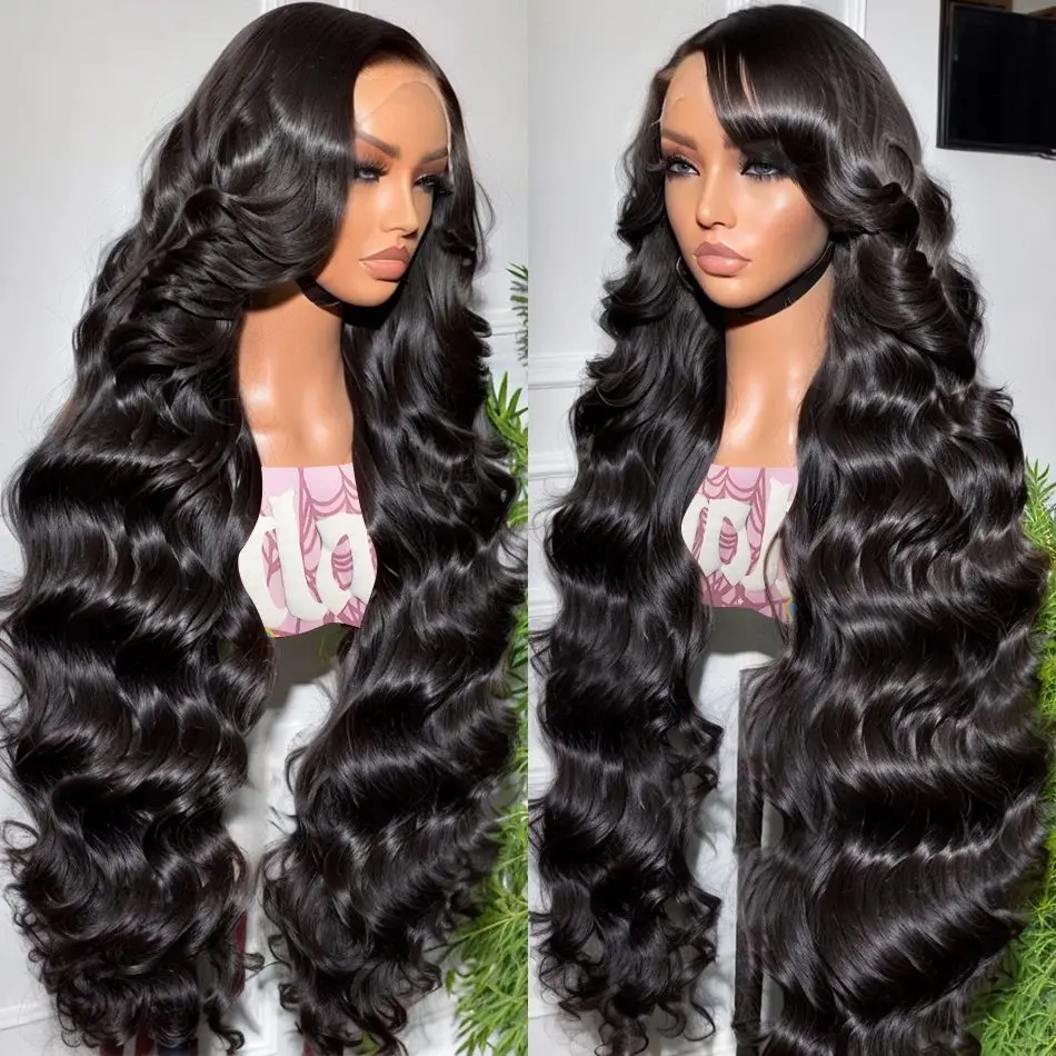 Bling Hair Body Wave 13x4 13x6 Hd Transparent Lace Front Wigs Human Hair Wig Brazilian 30 32 Inch Body Wave Lace Frontal Wig For Women 180Density