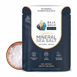 Baja Gold Signature Mineral Sea Salt - Recommended by Gary Brecka - Organic Natural Grain Salt for Cooking & Baking | Authentic Baja Salt | Ideal for All Culinary Creations | 1 lb. Resealable Bag, 300+ Servings