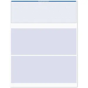 Blue Computer Checks 8.5" x 11" Blank Business Checks 250 Laser and Ink Jet Checks with Perforated Vouchers Made in The USA