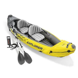 Intex Explorer K2 2-Person Inflatable Kayak Set with Oars and Air Pump, Yellow