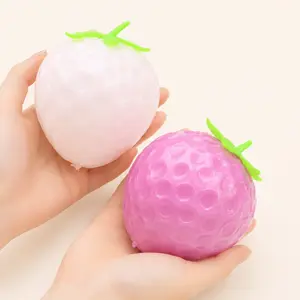 Sweet KawaiI Color Changing Strawberry Squishy Fidget Toy Sensory Squeeze Toy Stress Relief Soft Fast Rebound Strawberry Squishie for kids and adults