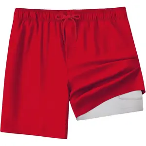 Mens Swim Trunks with Compression Liner 8 inch Quick-Dry Lightweight 2 in 1 Board Shorts 4-Way Stretch UPF 50+