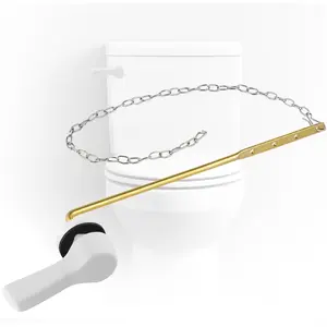 Universal Metal Toilet Flush Handle Replacement, Front Mount Toilet Handle Replacement Compatible with Kohler,  Standard, TOTO, Mansfield, Solid Brass, White