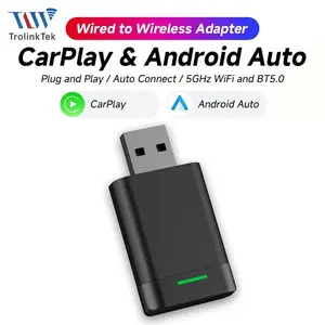 Wireless Carplay Adapter for iPhone, Convert Wired to Wireless, Mini Size, Compatible with iPhone 6+, Plug and Play, Voice Commands Supported