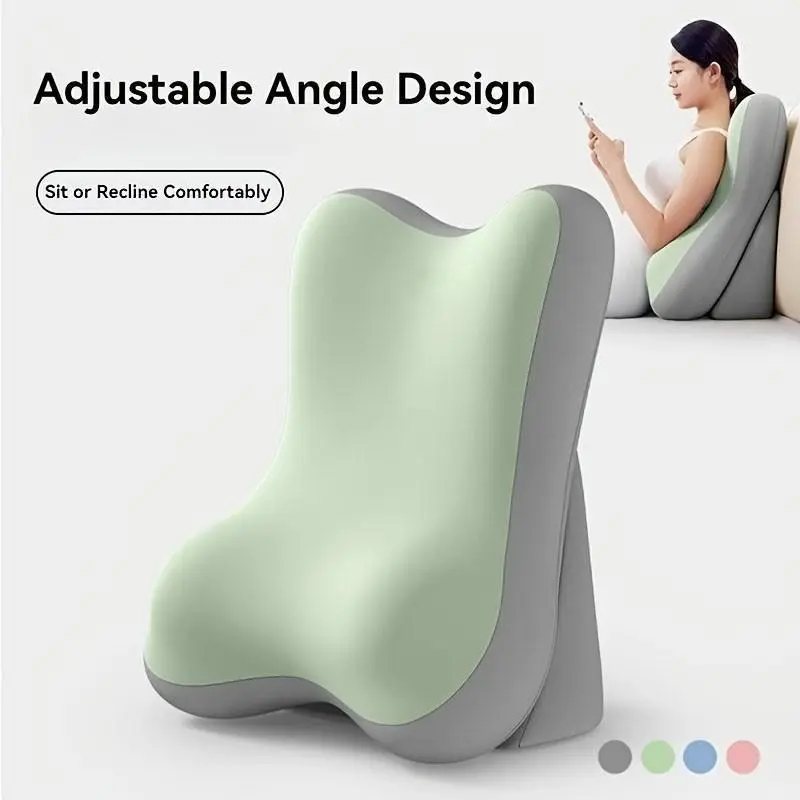 Ergonomic Orthopedic Memory Foam Pillow Set, Adjustable Backrest, Ideal for Reading, Two-Piece Split Support Pillows, Anti-Slip Lumbar and Neck Pillows, Home Office Relaxation