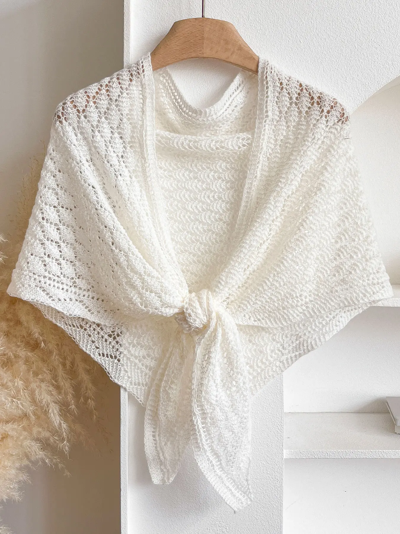 Elegant Women's Hollow Out All Season Shawl, Breathable Knit Scarf Wrap, Versatile Fashion Accessory, Perfect Valentine's Day Gift, Boho Style Shawl, Knitted Shawl