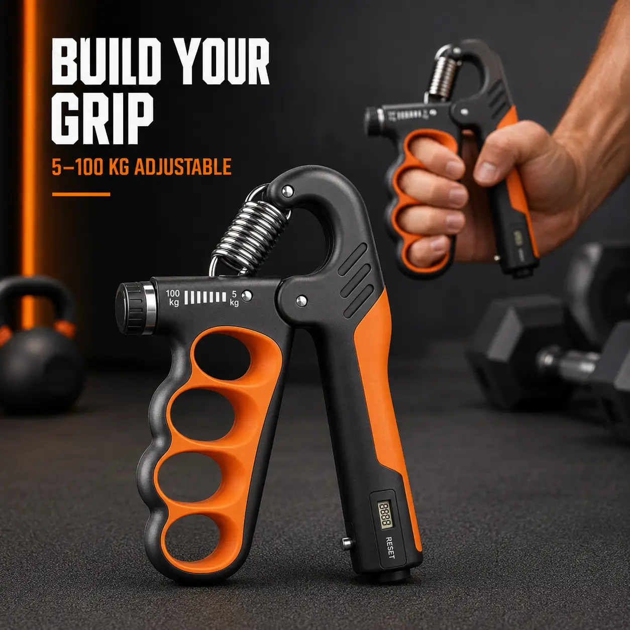 2026 Hand Grip Strengthener Adjustable Hand Grip Exerciser 1pc Digital Grip Strength Trainer 5-100kg for Fitness Gym Training Gift for Him All-Season Use Without Electricity