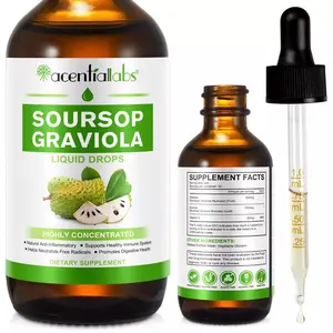 Organic Graviola Soursop Leaf Extract Liquid - Soursop Oil Bitters Liquid, Immune Boost, Relax, Liver and Sleep, Vegan, Sugar & Gluten Free, 98% Absorption Rate,