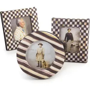 Courtly Frames  Set, Cute Picture Frame Set, Round, Square, and Rectangular Photo Frames, Set of 3