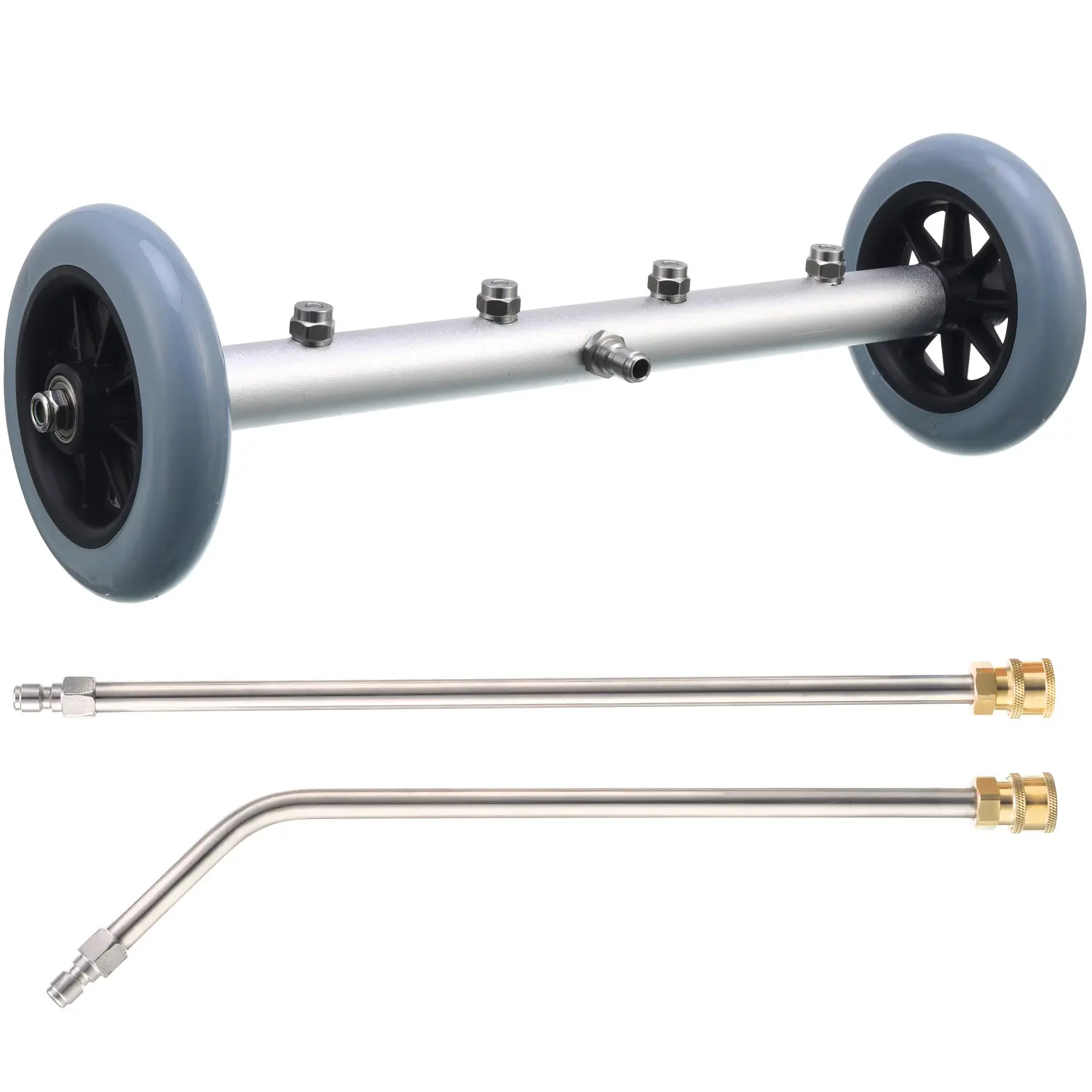Pressure Washer Undercarriage Attachment, Heavy Duty 16-in Cleaning Tool with Straight Extension Wand, Max 4000 PSI, Hot/Cold Water Compatible for Cars, Trucks, Trailers, Father's Day Gift