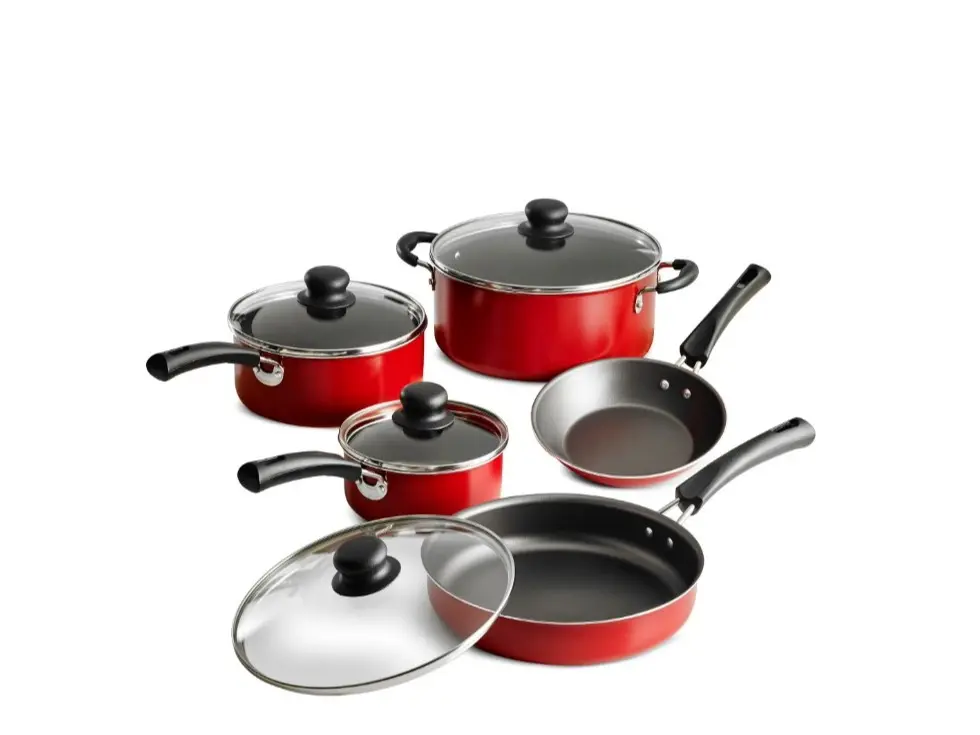 Tramontina Non-Stick Red Cookware Set, 9 Piece