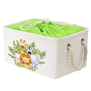 Foldable rectangular gift basket | Storage box with drawstring closure | Multi purpose organizing box for storage and laundry | Casual style, laundry basket