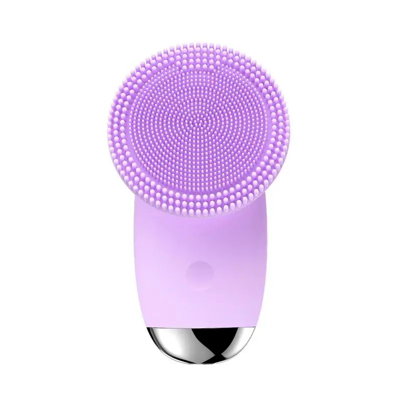 Electric Sonic Facial Cleansing Brush, Facial Cleanser Facial Cleaning Tool, Face Scrubber Attraction Face Brush, Cleaning Milk Silica Gel Purple Brus