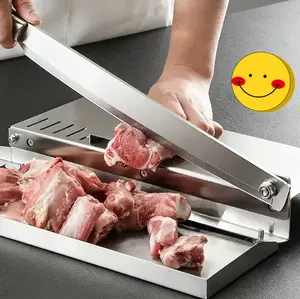 Household & Commercial Meat Cutter, Effortless Frozen Beef Roll Slicing Machine,Stainless Steel Manual Slicer, Kitchen Tool for Cutting Vegetables, Carrot, Corn and More, All-in-one Meat & Vegetable Slicer for Home and Restaurant Use