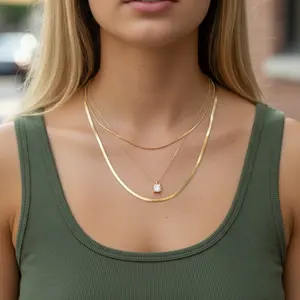 Organic Layer Necklace 18k Gold Plated