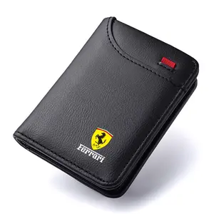 Men Leather Wallet, Coin ID Cash Credit Card Holder Purse, Fits Ferrari Models 308 Gt4 328 Gtb Gts F355 360 Modena F430 458 Italia 488 Gtb F8 Tributo