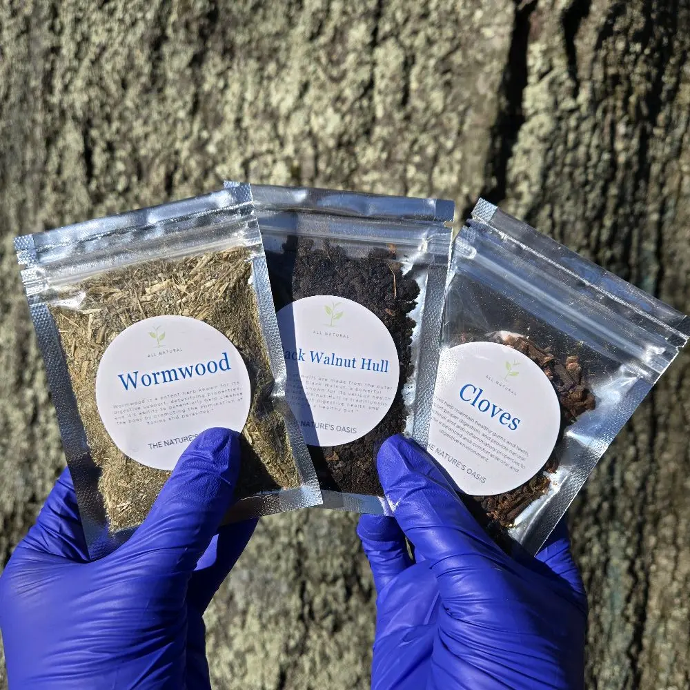 Mini Sample Pack | 3 Combination Tea: Wormwood, Blackwalnut Hulls, Organic Cloves, Parasite Detox Tea| Parasite Detox Gut| Tea Bags | Healthcare Natural Alkaline Supplement