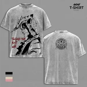 Ichigo Thousand-Year Blood War Acid Wash T-Shirt – Bleach Anime Graphic Tee, Vintage Streetwear Unisex Shirt
