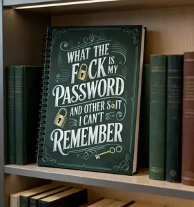 Durable Spiral Bound Password Organizer Notebook, What the F*ck is My Password Book, Secure Login Information Storage Journal for Daily Use
