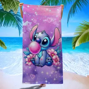 Stitch Bubble Beach Towel, Gradient Heart Flower Quick-Dry Towel, Essential Bath Towel for Swimming Travel, Summer Outdoor Gift