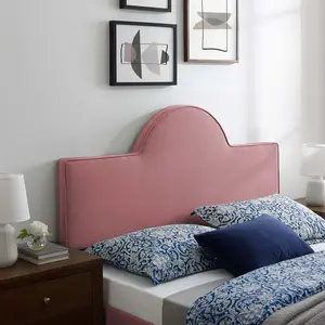Modway Dawn Twin Performance Velvet Headboard in Dusty Rose
