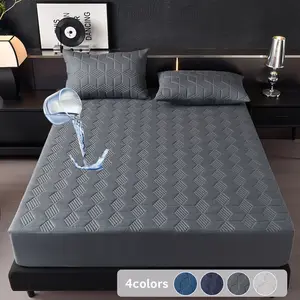 2/3 Piece Waterproof Mattress Protector, Fitted Sheet & Mattress Cover Set with Deep Pocket Soft Noiseless Breathable Stain-Resistant Bed Cover, Machine Washable, Includes Pillowcases for Bedroom, Kids, Pets, All mattress sizes