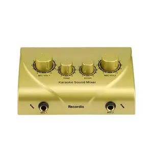 Home Mini Audio Mixer Microphone Amplifier Compact Karaoke Preamp Effect Processor for Home Singing TV Audio Mixing Family Entertainment and Vocal