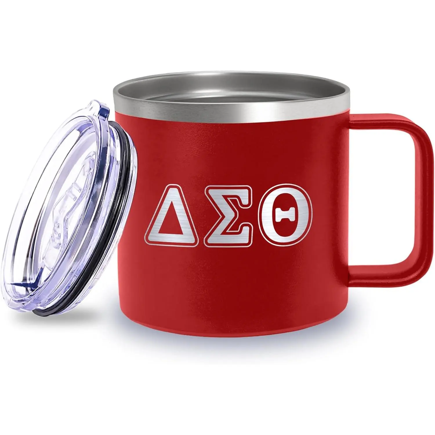 Delta Sigma Theta - 14 oz Insulated Stainless Steel Coffee Mug - Greek Letters - Official Vendor