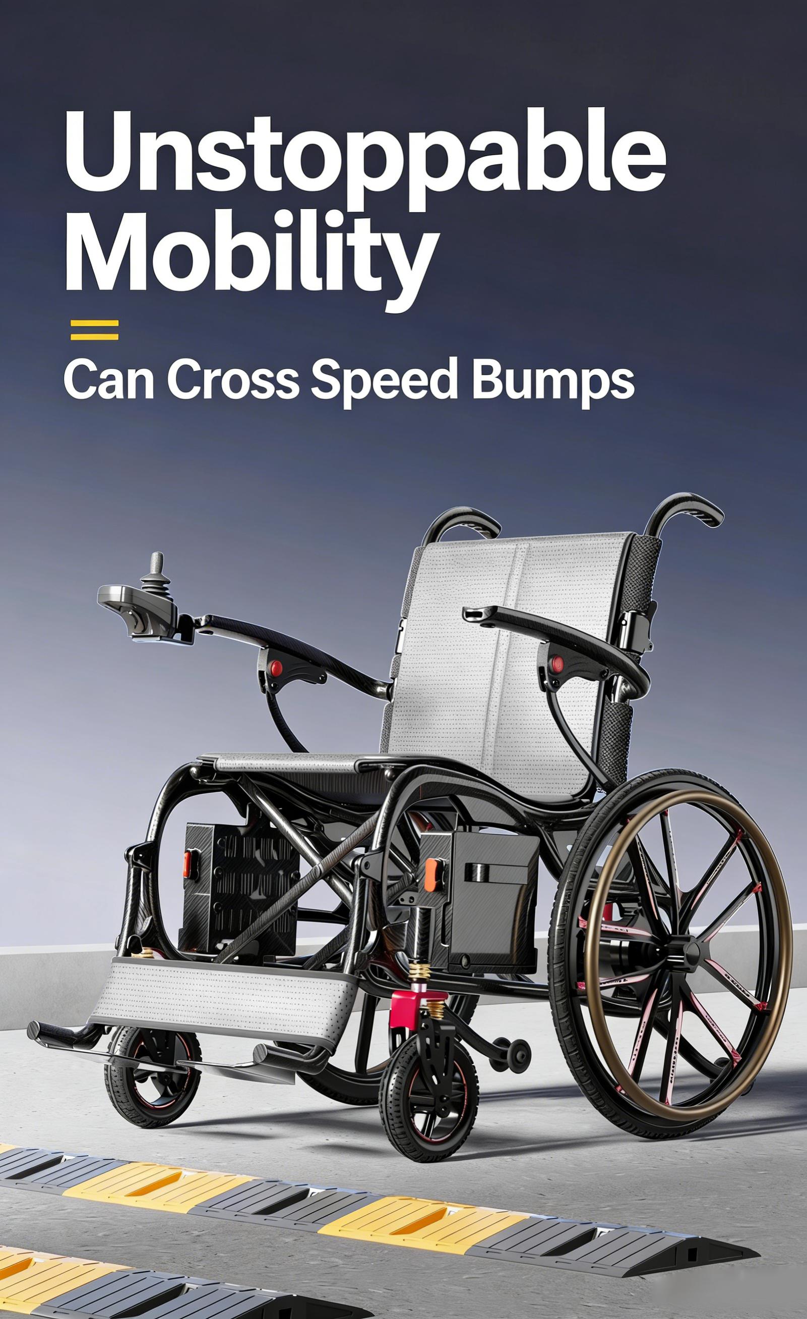 Zigtik EW9 Adults Electric Wheelchair Lightweight Folding - 15 Miles Long Travel Motorized Mobility Chair