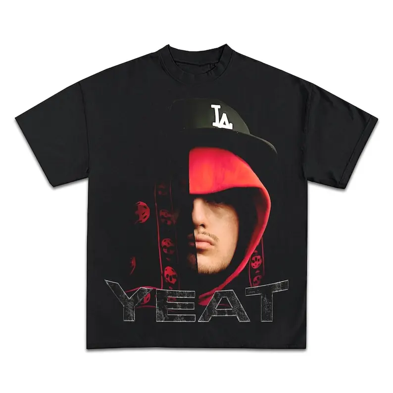 YEAT Red Big Face Streetwear Boxy Tee Shirt, Y2K Shirts, opium, graphic, oversized tees, rap tshirts, music, hip hop design, rapper, artist