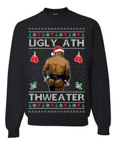 Ugly Ath Sweater Merry Chrithmith, Mike Tys0n Butt Viral Ugly Ass Boxing Fight, Funny Ugly Christmas Sweater Crewneck Sweatshirt