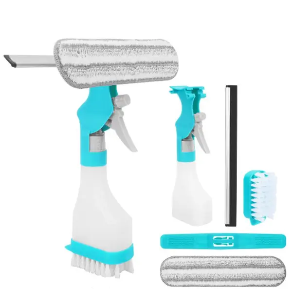 KEEPOW Rotatable Multifunction Window Cleaner Kit, Household Squeegee Combo for Home Glass, Car Windows