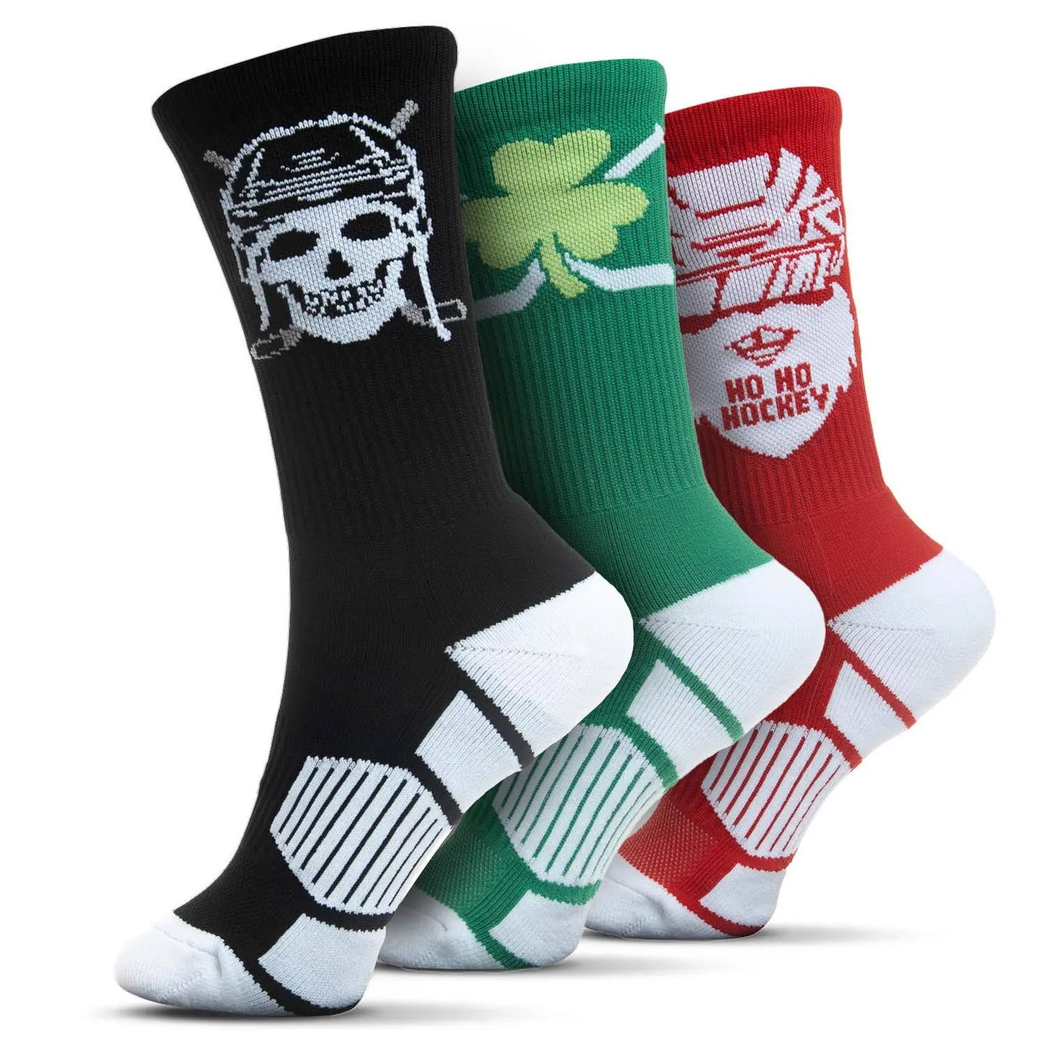 Men's Woven Mid-Calf Hockey Sock Set - Festive Holiday Collection, Menswear, Above The Ankle Mid-Calf Socks