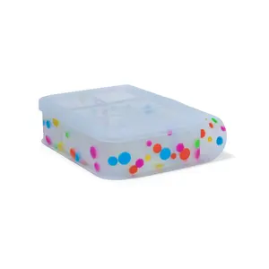 Silipint 45oz Polka Dot Go-Go Bento Box – Premium LFGB-Certified 100% Food-Grade Silicone Tableware – Unbreakable, BPA-Free, Dishwasher & Microwave Safe Reusable Lunch Container for Meal Prep, Storage, and On-the-Go Use