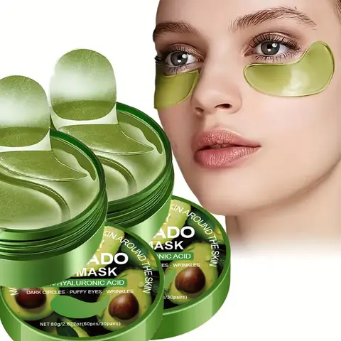 120pcs Avocado & Collagen Eye Mask, Under Eye Patches, Hydrating Gel Eye Care, Anti-Dryness Dark Circles Treatment, Firming Skin Brightening