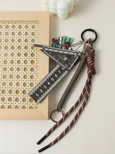 Teacher Keychain with Heart Pendant, Football Baseball Sports Charm, Ruler Shaped Hanging Decoration, Perfect Gift for Teachers